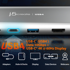 USB-хаб J5create JCD401 USB4 Dual 4K Multi-Port Hub Grey (JCD401-N) - зображення 5