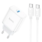 Сетевое Зарядное Устройство Hoco C104A Stage single port PD20W Type-C to Type-C Цвет Белый