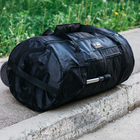 Універсальна сумка баул військова, армійський баул Оксфорд чорний 120 л тактичний баул-рюкзак - зображення 8