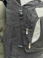 Універсальна військова сумка, армійська сумка містка 55л тактичний туристичний рюкзак Чорно-Сірий - зображення 3