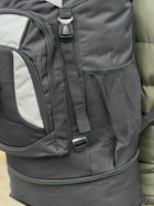 Універсальна військова сумка, армійська сумка містка 55л тактичний туристичний рюкзак Чорно-Сірий - зображення 7