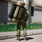 Універсальна сумка баул військова, армійський баул койот Оксфорд 100 л тактичний баул-рюкзак - зображення 3