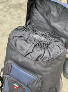 Универсальная военная сумка, армейская сумка вместительная 55л тактический туристический рюкзак Черно-Синий - изображение 5