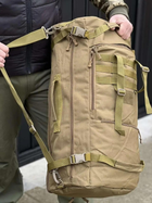 Універсальна сумка баул військова, армійський баул койот 65л тактичний баул-рюкзак - зображення 6