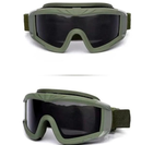 Защитные баллистические очки цвет Олива, очки со сменными стеклами (3 шт. в комплекте) - изображение 4