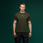 Футболка Basic Military T-Shirt с авторским принтом NAME. Олива. Размер XL - изображение 2