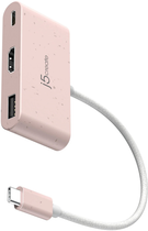 Adapter J5create JCA379ER USB-C HDMI USB Type-A Rose (JCA379ER-N) - obraz 2