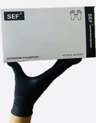 Чорні нітрилові рукавички SEF розмір L 100 штук упаковка - зображення 2