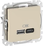 Розетка USB Schneider Electric Sedna Design внутрішня A+C 3 A 45 Вт Бежева (SDD112404)