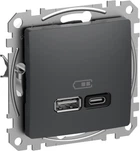 Розетка USB Schneider Electric Sedna Design внутренняя A+C 3 A 45 Вт Черная (SDD114404)