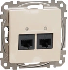 Розетка подвійна комп'ютерна Schneider Electric Sedna Design внутрішня 2 х RJ45 кат. 5е UTP Бежева (SDD112452)