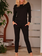 Піжама (лонгслів + штани) жіноча з віскози Kalimo Calpe S Чорна (5902429210099) - зображення 1
