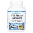 Жирні кислоти Natural Factors Жир дикого лосося аляски 1000 мг OmegaFactors Wild Alaskan Salmon Oil 90 гелевих капсул