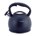 Чайник Kamille 3 л из нержавеющей стали со свистком и ручкой soft-touch KM-1074BL