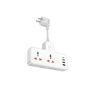 Сітковий підовжувач HOCO AC12A Reise 2-position expansion socket (PD30W/1C3A) White (6942007607100 )