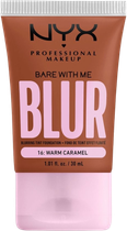 Podkład do twarzy NYX Professional Makeup Bare With Me Blur w tubce 16 Warm Caramel 30 ml (0800897234447)