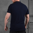 Мужское хлопковое поло с липучками для шевронов синее размер XL - изображение 3