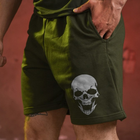 Трикотажні шорти з принтом Skull олива розмір 2XL - зображення 2