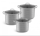 Кастрюли Edenberg с капсульным турбо индукционным дном из нержавеющей стали 6,8/8,5/10,5 л 6 пр. EB-535