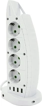 Сетевой фильтр Voltronic F14, 8 розеток EU + 3 USB + Type-C, кнопка включения с индикатором, 2 м, 3х0.75 мм, 2500W, White, Box (YT31676)