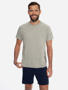 Піжама (футболка + шорти) чоловіча бавовняна Henderson 40957-90X M Сірий/Синій (5903972130865) - зображення 1