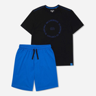 Піжама (футболка + шорти) чоловіча бавовняна Henderson 41292-99X M Чорний/Синій (5903972248942) - зображення 5