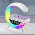 Светильник с беспроводной зарядкой для телефона BT-3401 колонка Bluetooth FM радио ночник RGB подсветка&nbsp;Белый