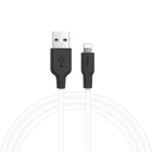 Кабель lightning Hoco X21 Plus Silicone 2.4A 2m black/white