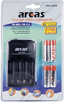 Зарядний пристрій для акумулятора Arcas 4 x AA 2700 mAh (20722009) - зображення 1