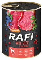 Mokra karma dla psów Dolina Noteci Rafi bezzbożowy z wołowiną, borówką i żurawiną 12 x 800 g (5902921305156) - obraz 1