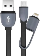 Kabel Libox USB Type A - micro-USB - Lightning M/M 1 m Black (KAB-KOM-00002) - obraz 1