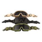 Тактические очки защитная маска Solve с креплениями на каску с 3 сменными линзами Черная-толщина линз 3 мм - изображение 6