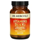 Витамины D3 и K2, 5000 МЕ, Vitamins D3 & K2, Dr. Mercola, 90 капсул