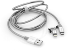 Кабель Verbatim 2в1 USB - Lightning + MicroUSB 1 м Сріблястий (23942488699) - зображення 3