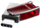 Флеш пам'ять USB Apacer AH180 64GB Type-C Dual USB 3.1 Red (AP64GAH180R-1) - зображення 3