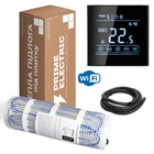 Комплект теплої підлоги Prime Electric PM-175 6 м² - 1050Вт нагрівальний мат з сенсорним WiFi терморегулятором чорним