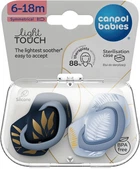 Canpol babies Пустушка силіконова симетрична 6-18 міс GOLD 2 шт. - чорна та блакитна 22/665_blu 5901691886919