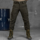 Утепленные мужские Брюки SoftShell с Высоким Поясом / Плотные штаны на флисе олива размер L - изображение 1