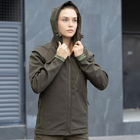 Женская Демисезонная Куртка Soft Shell "Pobedov Matrix" с капюшоном олива размер S - изображение 5