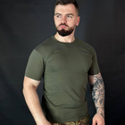 Мужская хлопковая футболка с круглой горловиной олива размер L - изображение 3
