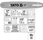 Шина Для Мотопилы 30 см на Цепь 3/8"; 44Z YATO (YT-84927)