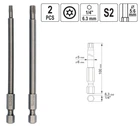 Біти Для Шуруповерта TORX SECURITY (T15 та T27) L=100 мм Набір 2 шт YATO (YT-0491)
