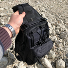 Качественная тактическая сумка, укрепленная мужская сумка рюкзак тактическая слинг. Цвет: черный - изображение 7