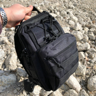 Качественная тактическая сумка, укрепленная мужская сумка рюкзак тактическая слинг. Цвет: черный - изображение 8