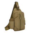 Тактическая сумка через плечо – водонепроницаемая сумка слинг из кордуры на 4 кармана. Цвет: койот - изображение 8