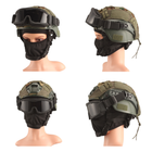 Тактические очки защитная маска с креплениями на каску с 3 сменными линзами Черная-толщина линз 3 мм - изображение 4