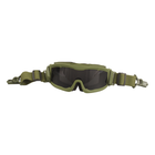 Тактические очки защитная маска с креплениями на каску с 3 сменными линзами Олива-толщина линз 3 мм - изображение 6