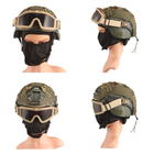 Тактичні окуляри захисна маска із кріпленнями на каску із 3 змінними лінзами Койот - зображення 6