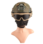 Тактичні окуляри захисна маска з кріпленнями на каску з 3 змінними лінзами Койот-товщина лінз 3 мм - зображення 2