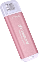 Dysk SSD Transcend ESD300 512GB USB 3.1 Gen 2 Type-C 3D NAND Pink (TS512GESD300P) Zewnętrzny - obraz 1